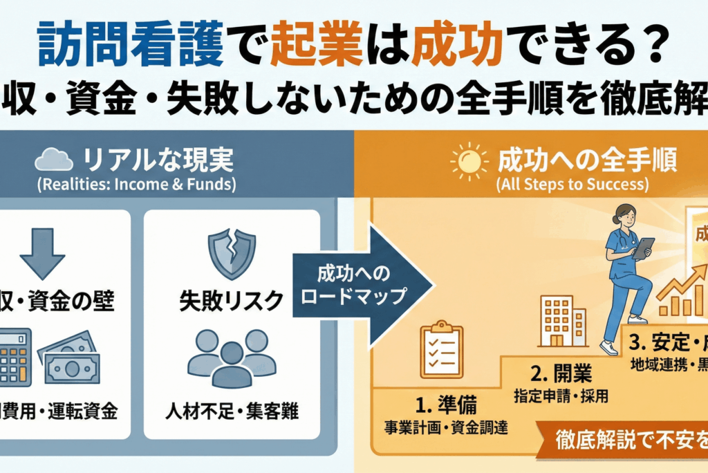 訪問看護で起業は成功できる？年収・資金・失敗しないための全手順を徹底解説