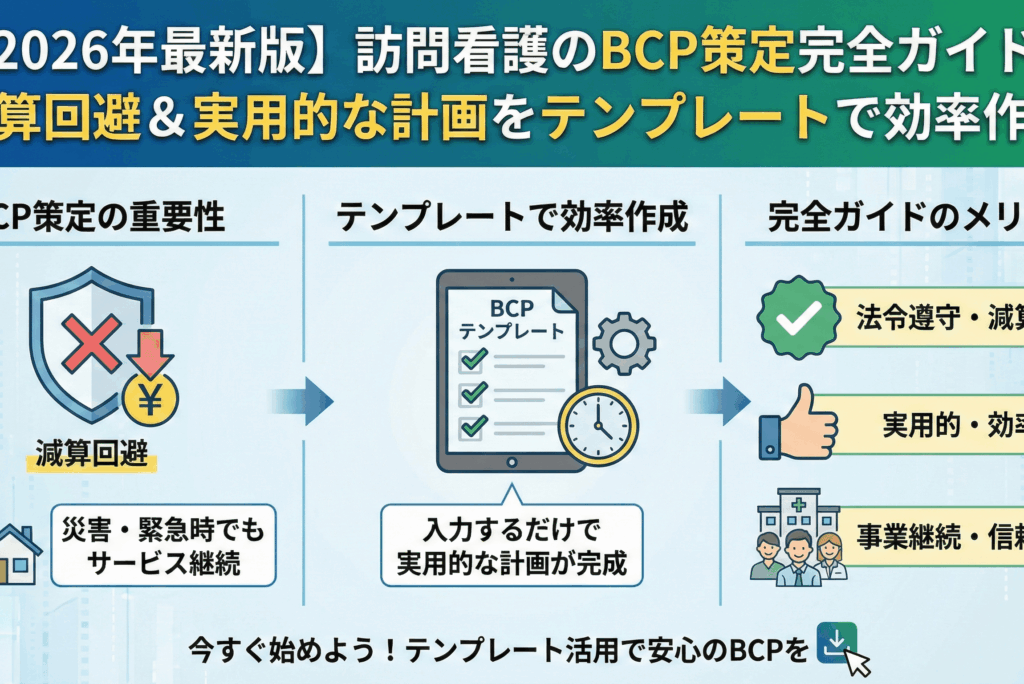【2026年最新版】訪問看護のBCP策定完全ガイド｜減算回避＆実用的な計画をテンプレートで効率作成