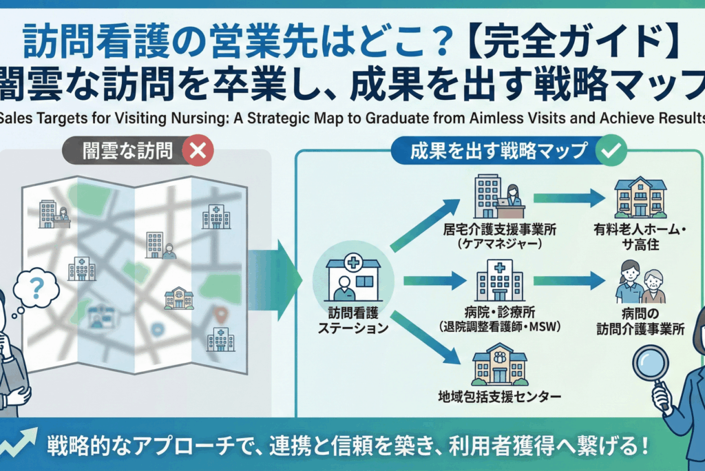 訪問看護の営業先はどこ？【完全ガイド】闇雲な訪問を卒業し、成果を出す戦略マップ