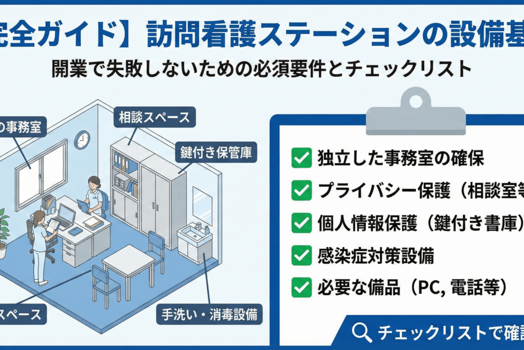 【完全ガイド】訪問看護ステーションの設備基準｜開業で失敗しないための必須要件とチェックリスト