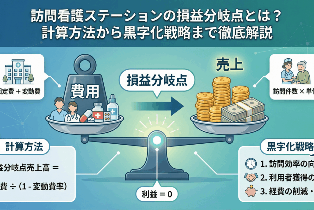 訪問看護ステーションの損益分岐点とは？計算方法から黒字化戦略まで徹底解説