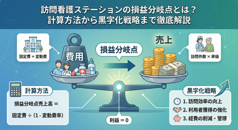 訪問看護ステーションの損益分岐点とは？計算方法から黒字化戦略まで徹底解説