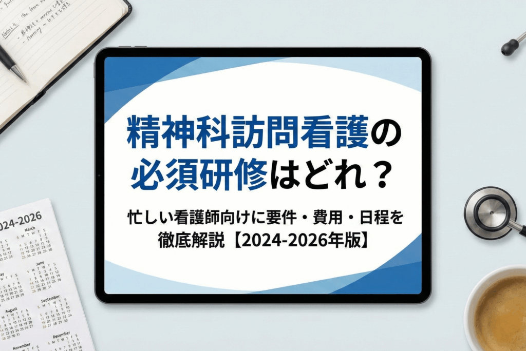 精神科訪問看護の必須研修はどれ？忙しい看護師向けに要件・費用・日程を徹底解説【2024-2026年版】