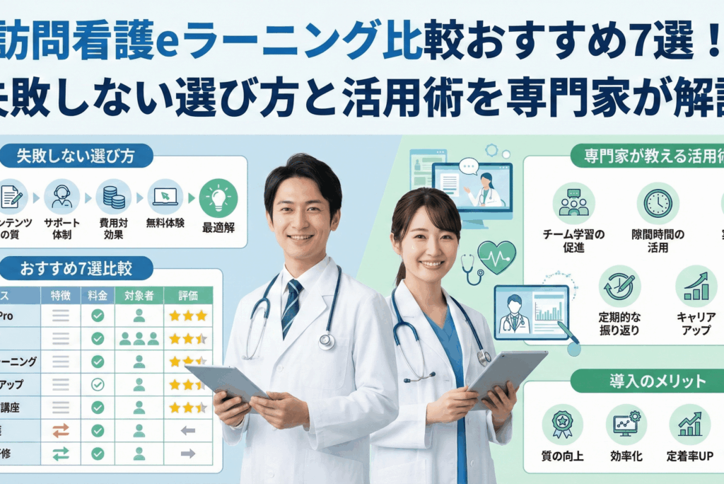 訪問看護eラーニング比較おすすめ7選！失敗しない選び方と活用術を専門家が解説