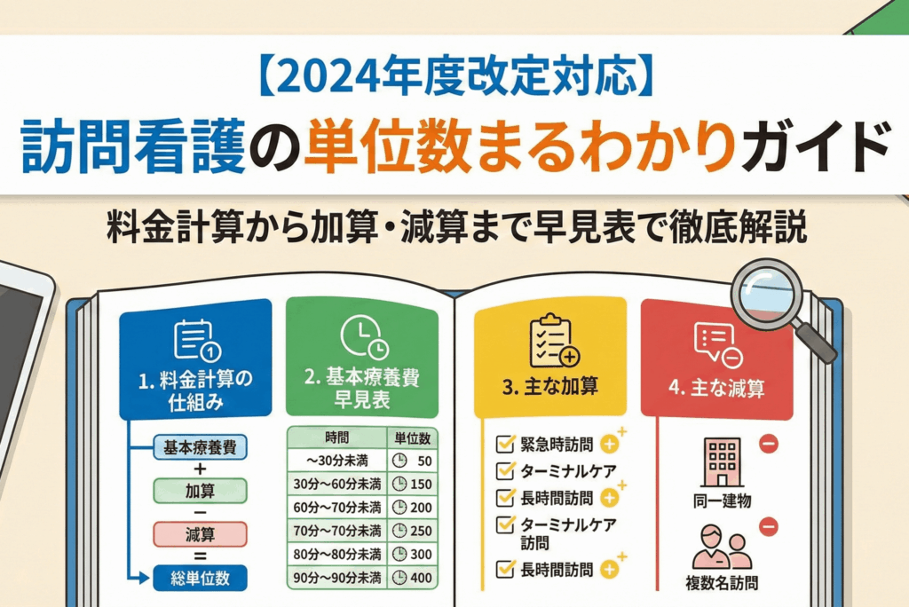 【2026年最新版】訪問看護の単位数 早見表｜介護・医療保険の料金計算、加算・減算まで徹底解説