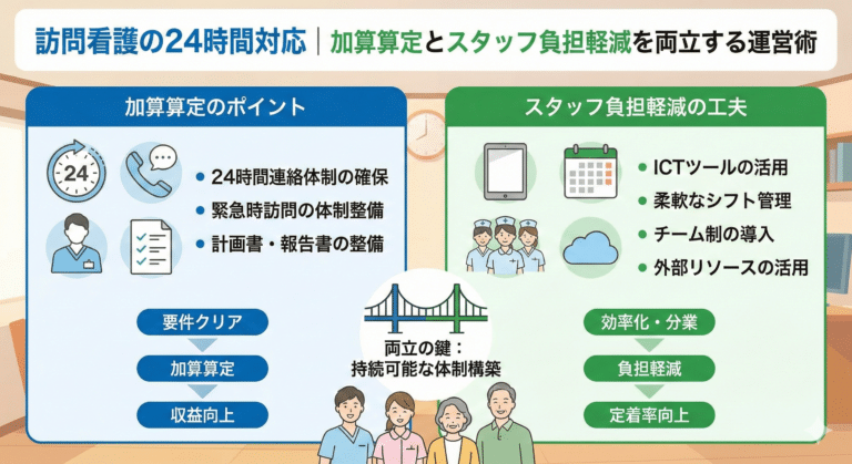 訪問看護の24時間対応｜加算算定とスタッフ負担軽減を両立する運営術