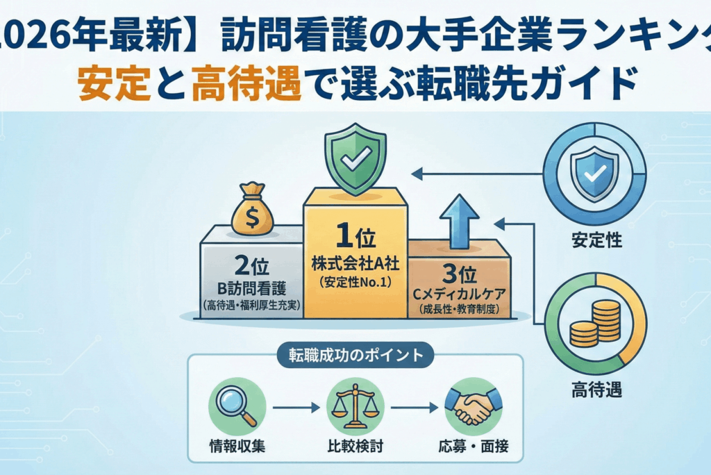 【2026年最新】訪問看護の大手企業ランキング！安定と高待遇で選ぶ転職先ガイド