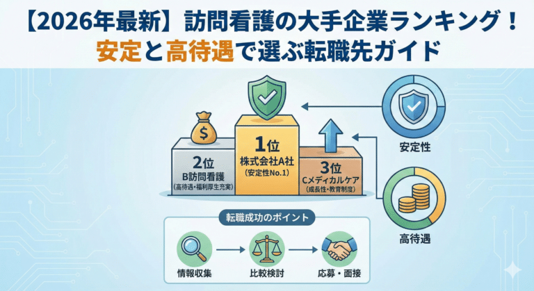 【2026年最新】訪問看護の大手企業ランキング！安定と高待遇で選ぶ転職先ガイド