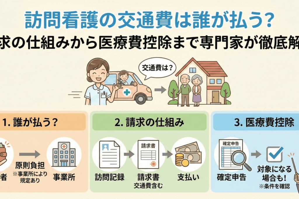 訪問看護の交通費は誰が払う？請求の仕組みから医療費控除まで専門家が徹底解説