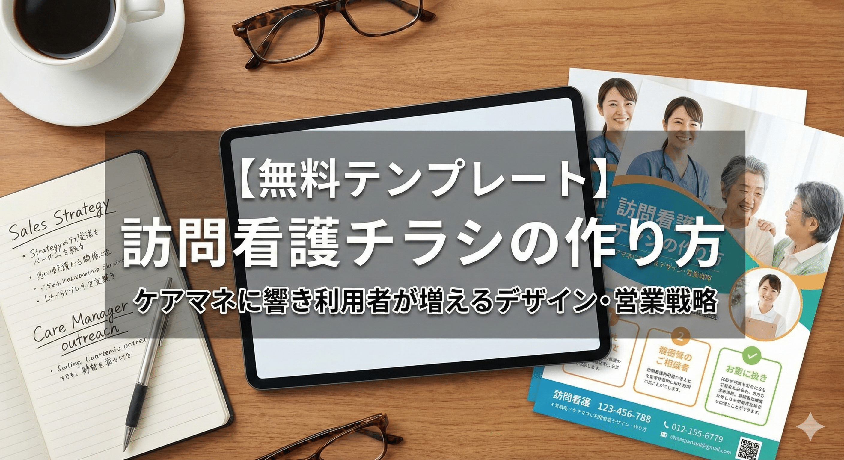 【無料テンプレート】訪問看護チラシの作り方｜ケアマネに響き利用者が増えるデザイン・営業戦略