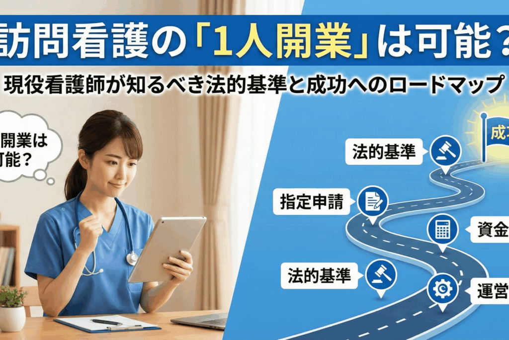 訪問看護の「1人開業」は可能？現役看護師が知るべき法的基準と成功へのロードマップ