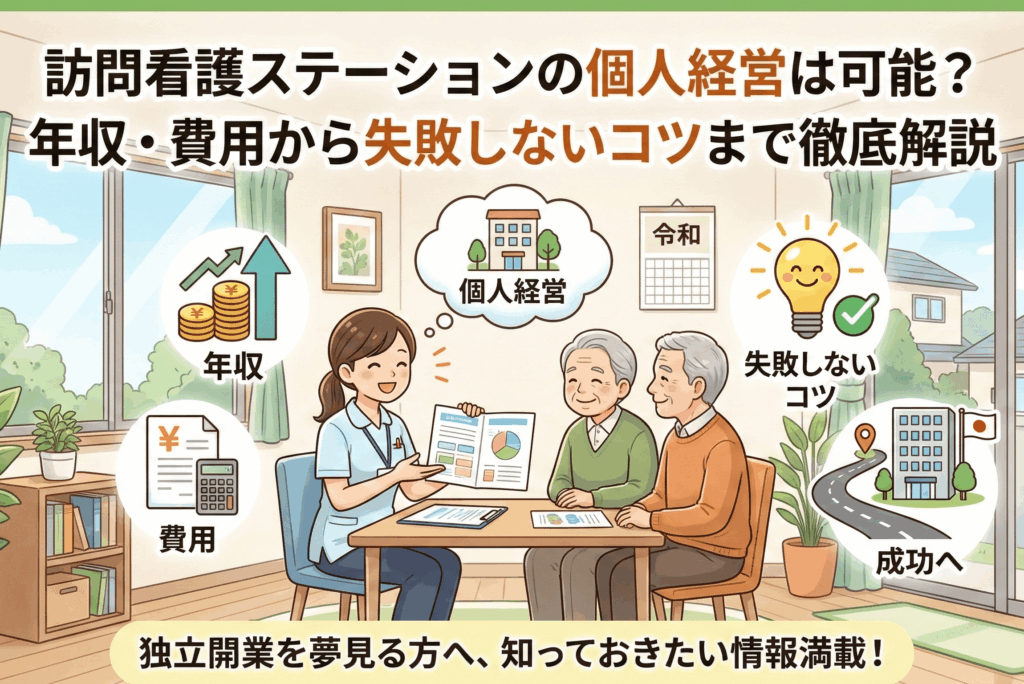 訪問看護ステーションの個人経営は可能？年収・費用から失敗しないコツまで徹底解説
