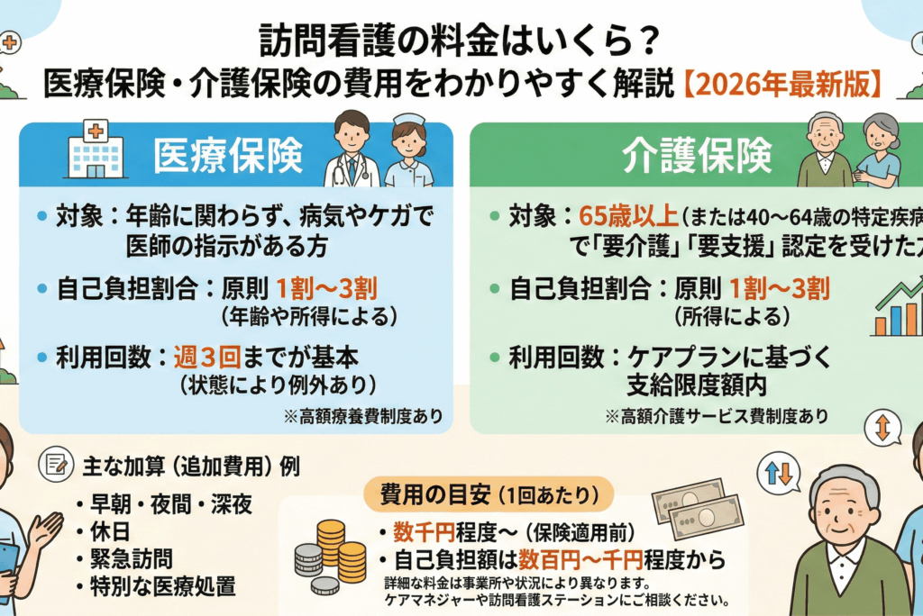 訪問看護の料金はいくら？医療保険・介護保険の費用をわかりやすく解説【2026年最新版】