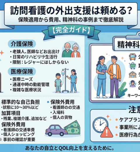 訪問看護の通院同行は保険適用？料金・サービス内容から精神科の利用まで徹底解説