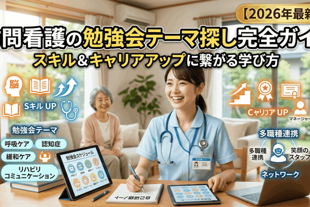 訪問看護の勉強会テーマ探し完全ガイド｜スキル＆キャリアアップに繋がる学び方【2026年最新版】