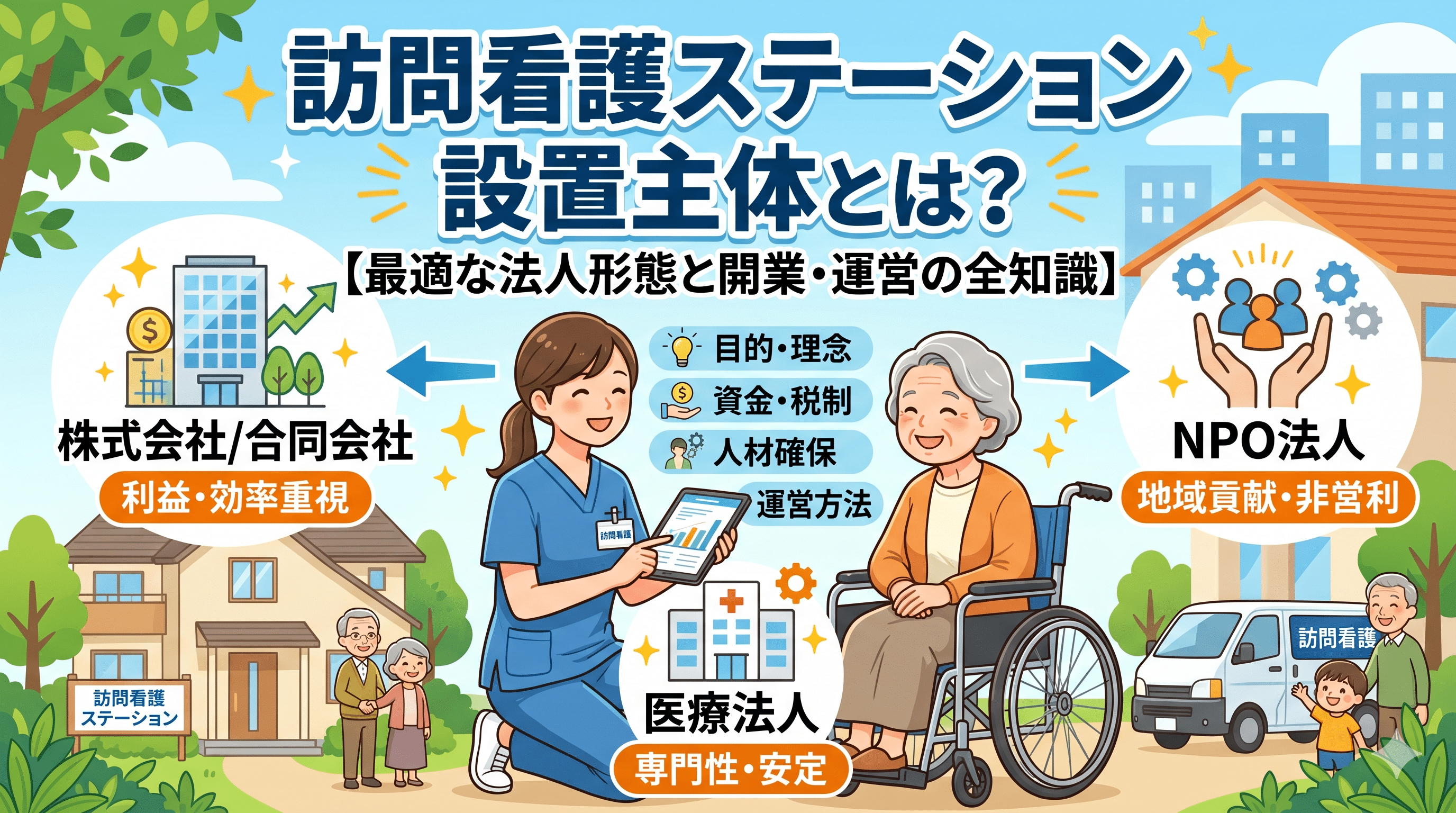 訪問看護ステーション設置主体とは？【最適な法人形態と開業・運営の全知識】